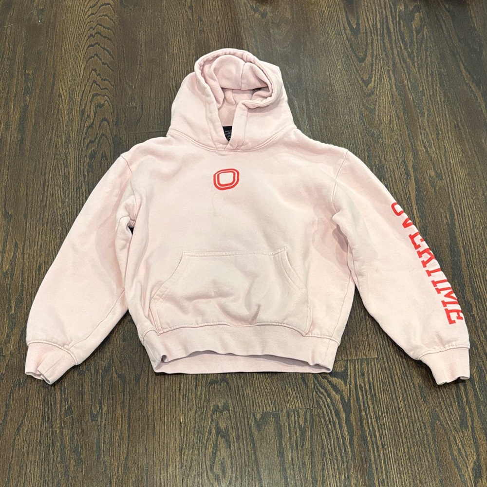 Overtime Kids Pink Graphic Hoodie Sweatshirt Size Medium